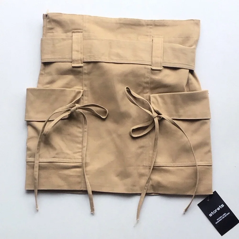 Storets Cora cargo mini skirt Beige Belted Skirt